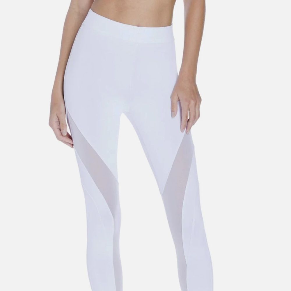 Koral Frame High Rise Leggings in white with sheer mesh panels BNWT - Picture 2 of 7